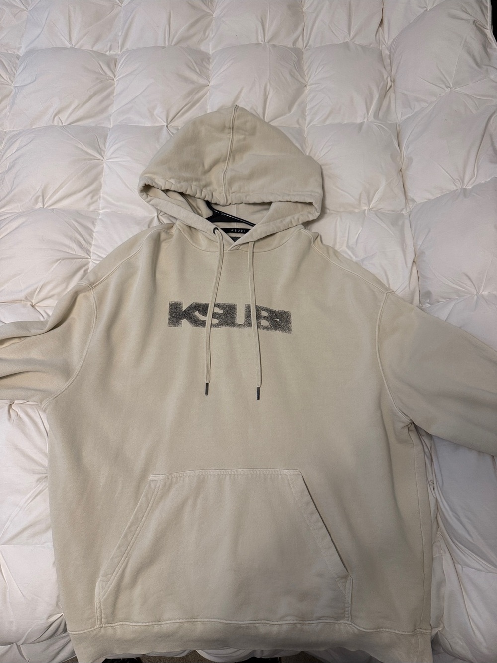 Ksubi Cream Logo Hooded Pullover